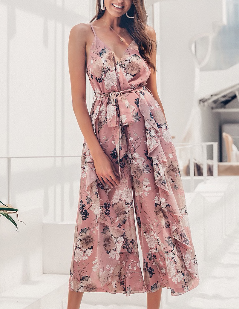 Pink Floral Jumpsuit