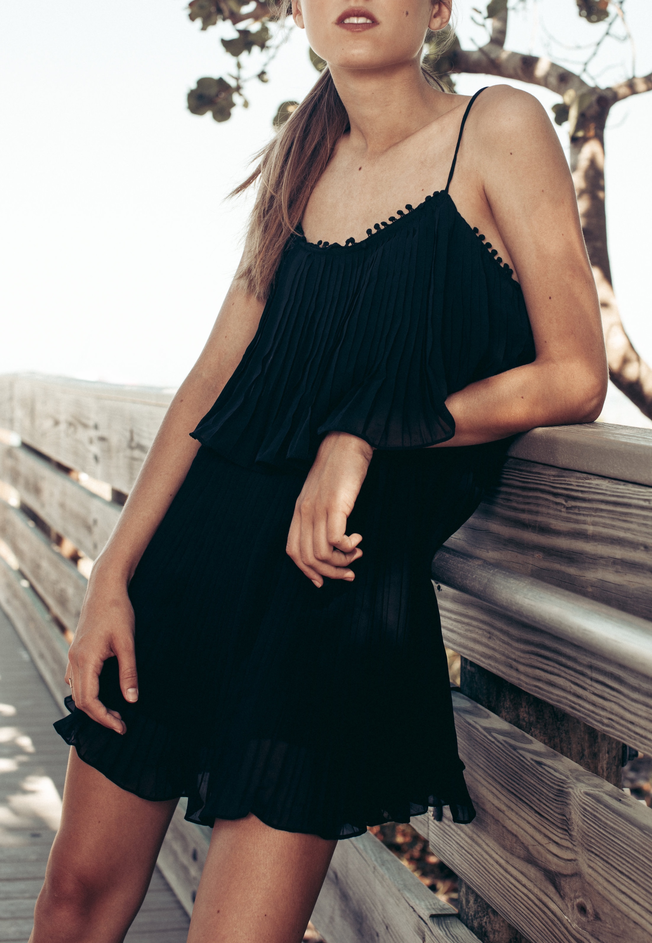 Little Black Pleated Dress