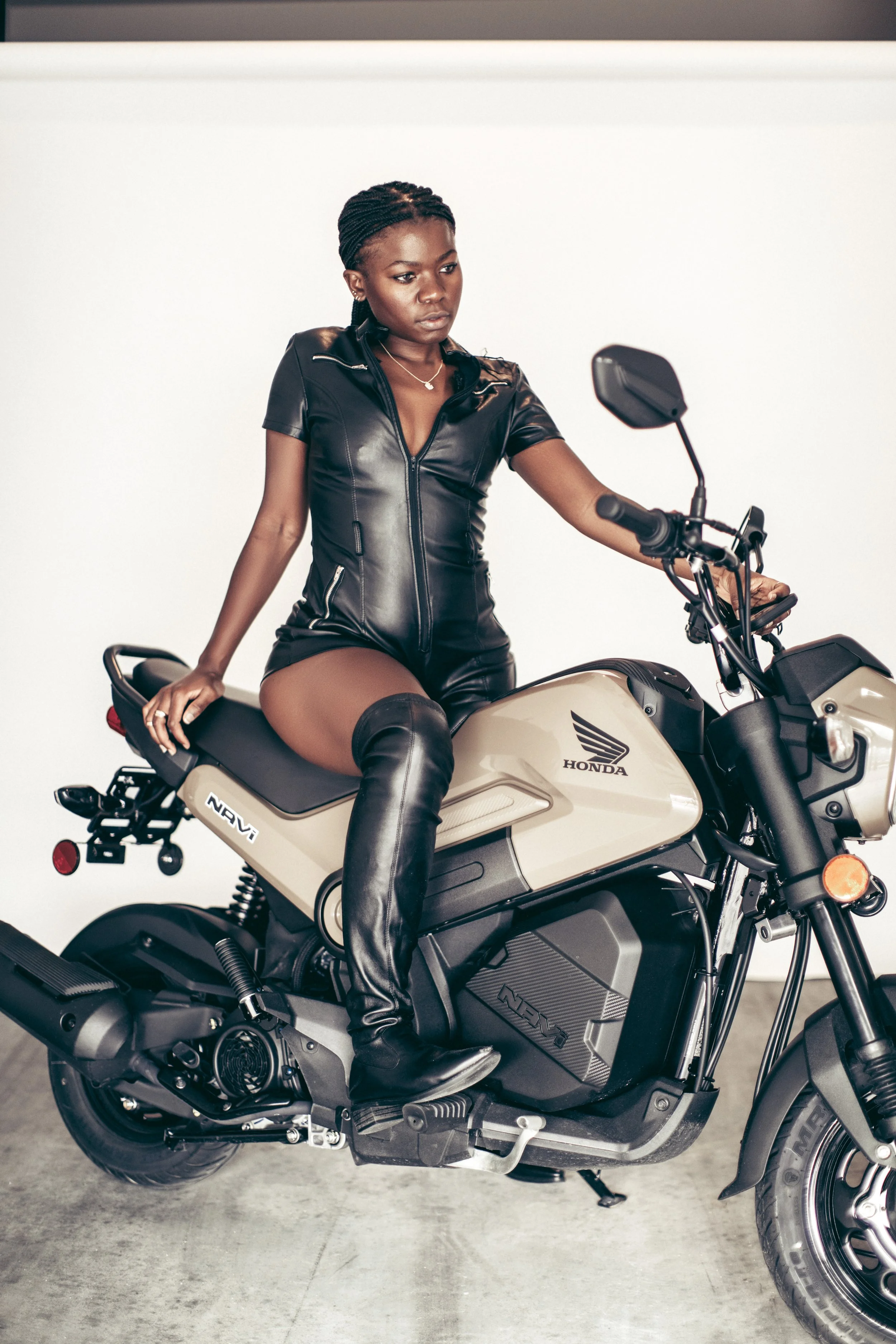 Motorgirl Faux Leather Romper