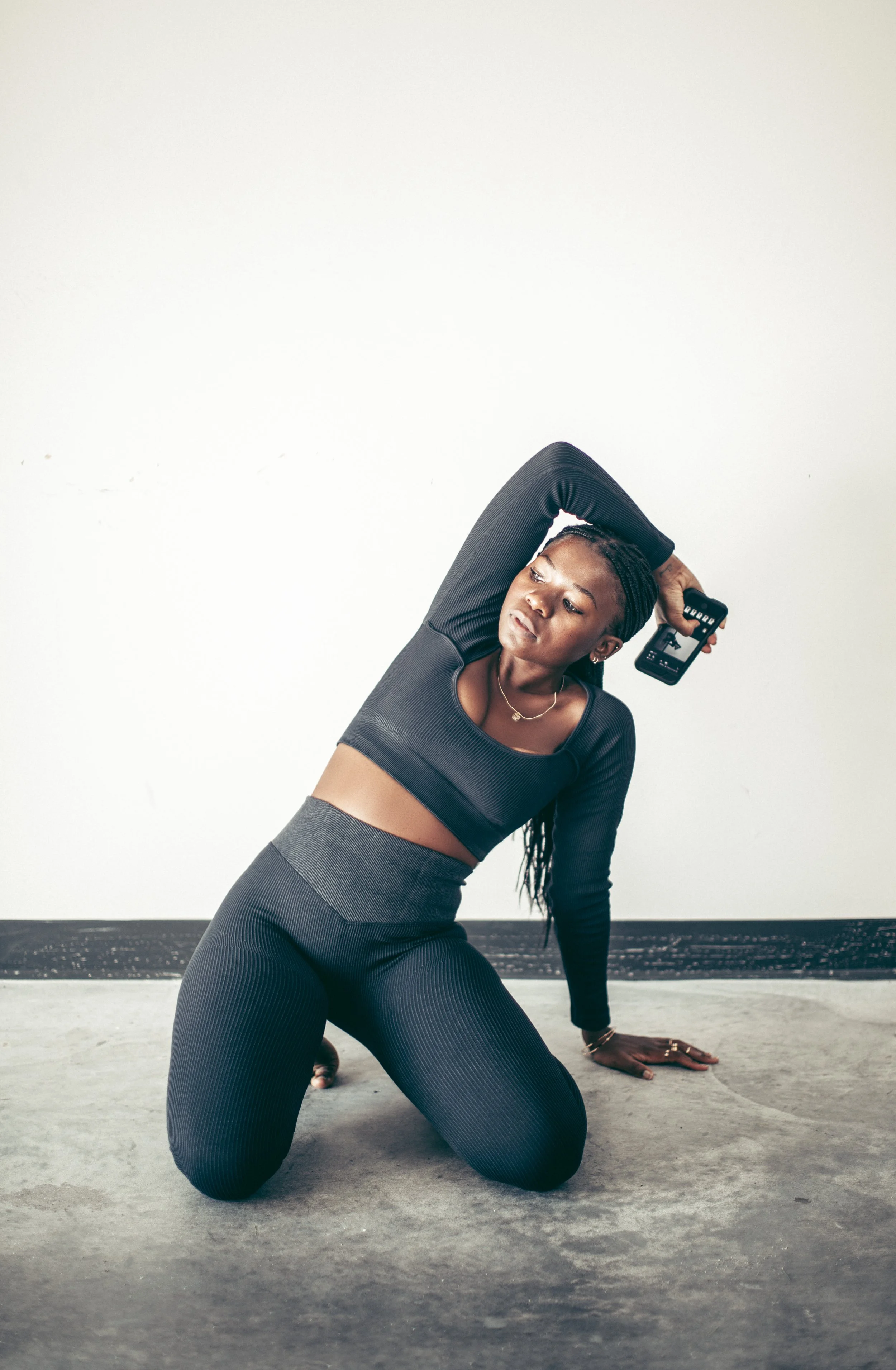 Long Ribbed and Washed Out Workout Set