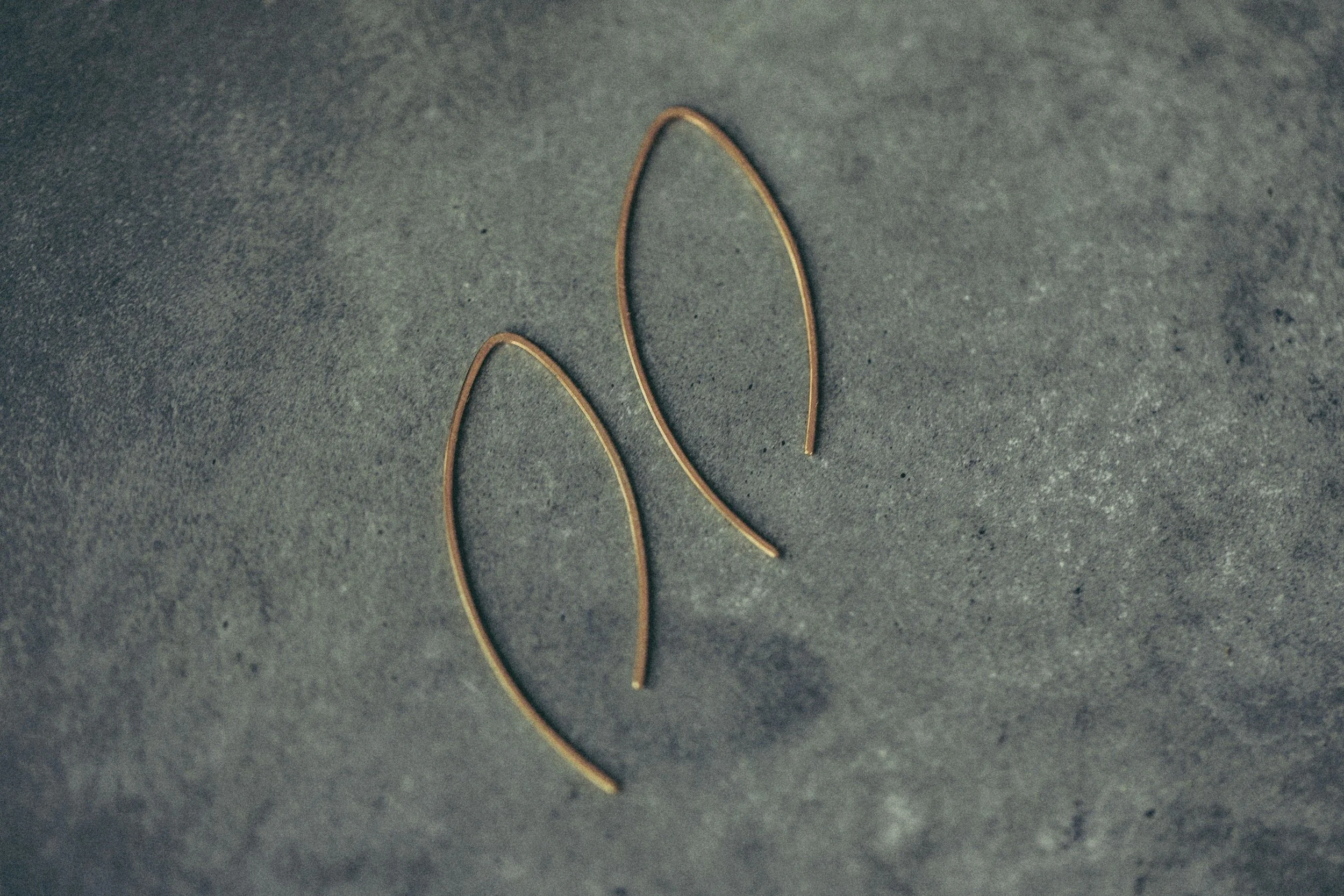14k Yellow Gold Wishbone Threader Earrings