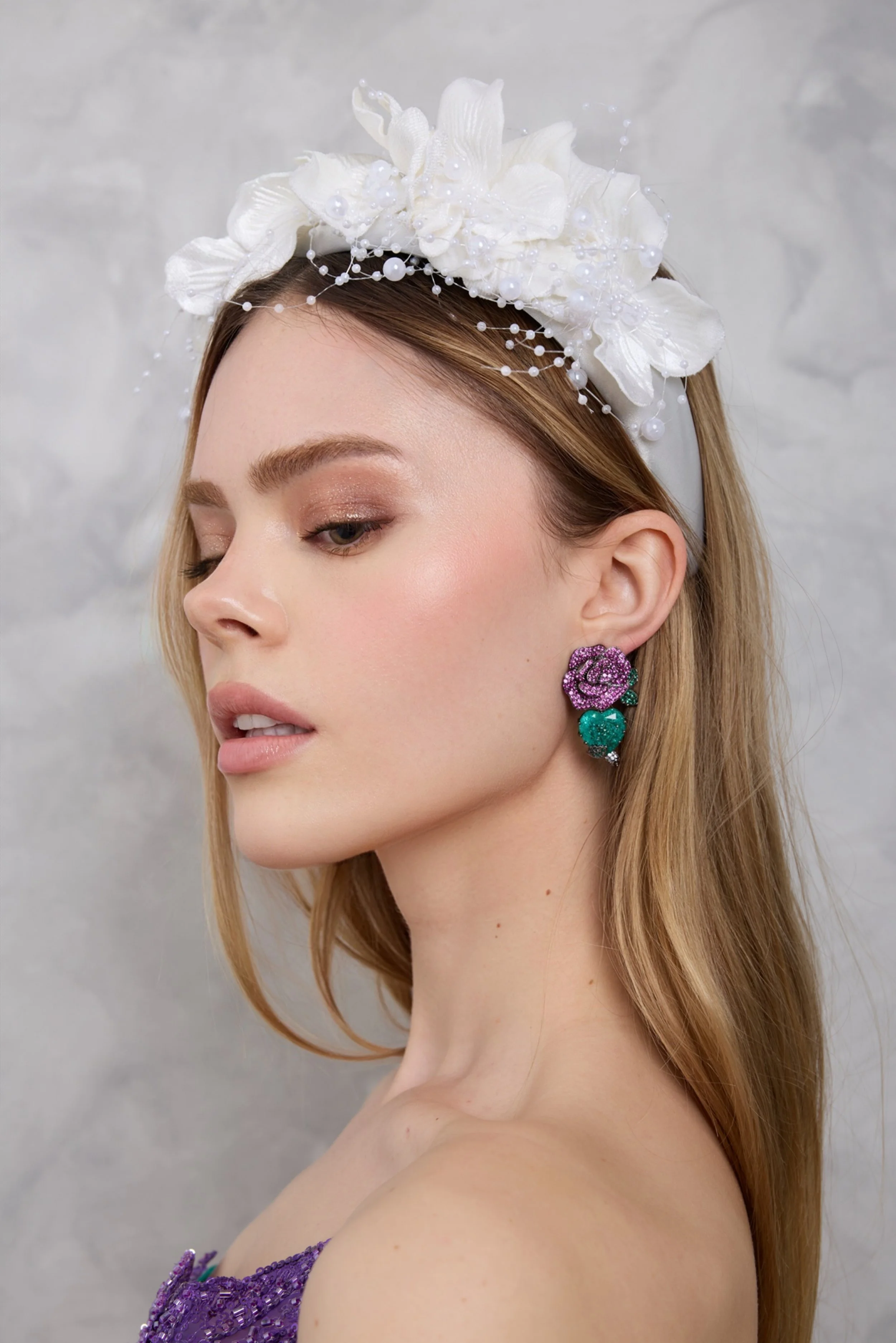Rose Emerald Earring