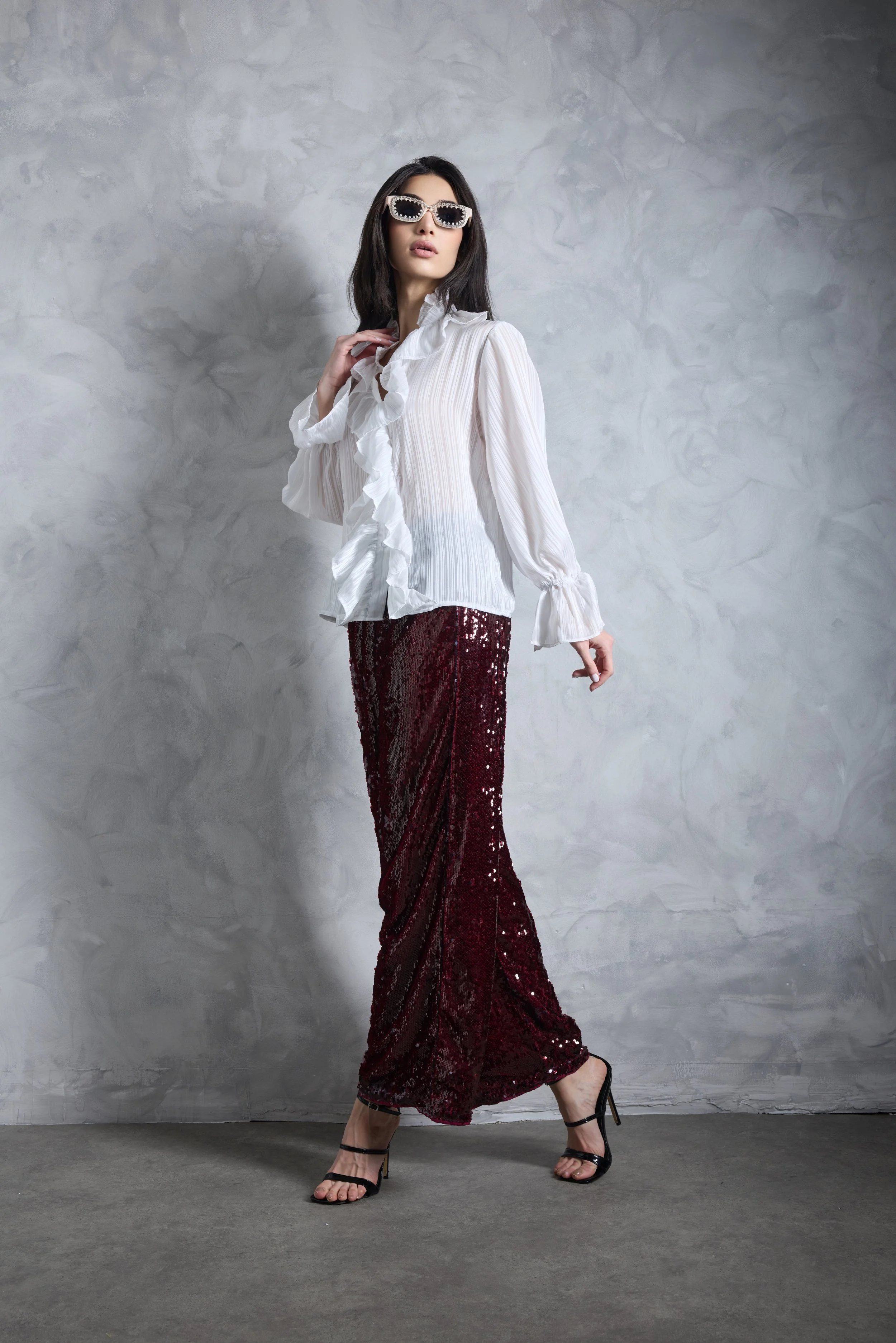 Bordeaux Sequin Trousers