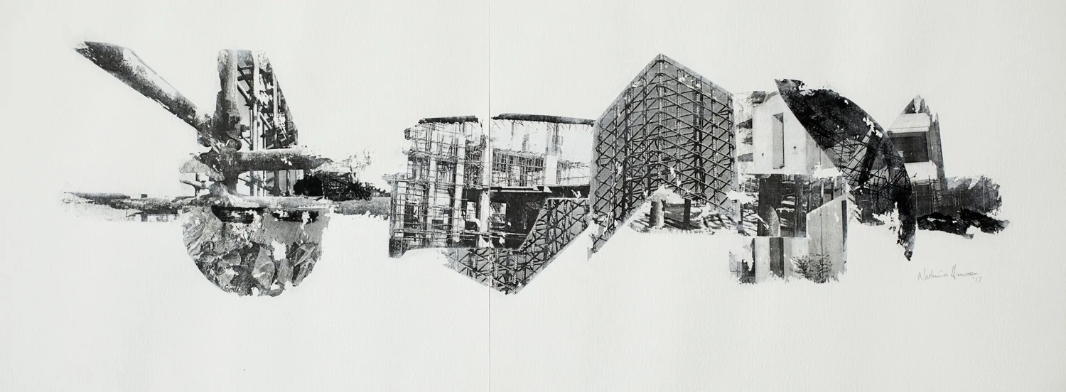 Nashmia Haroon | Unfinished Conversations with Lahore Series 2018 | Phototransfer on paper | 30.7 x 11.6 in | Edition 1 of 3