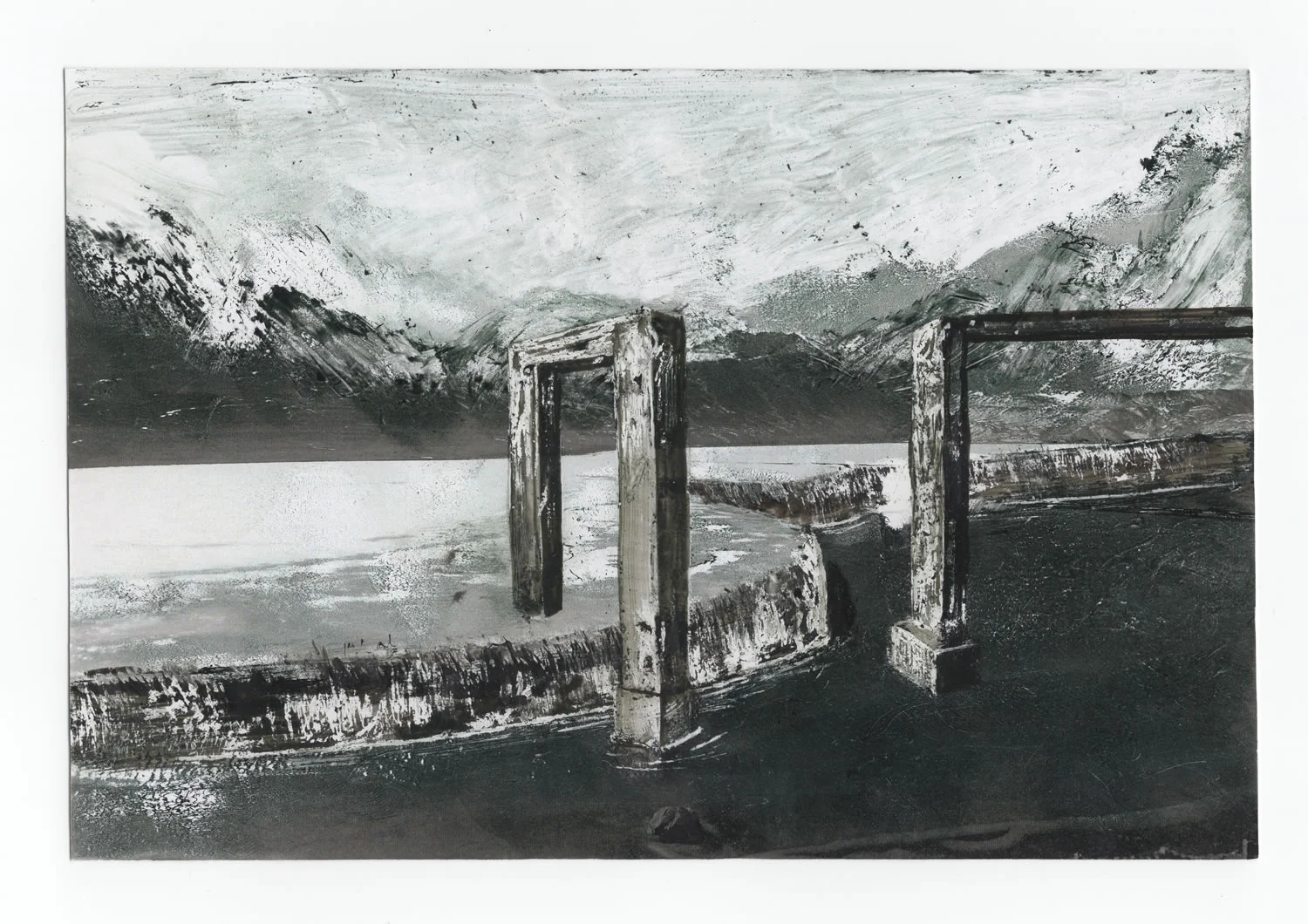 Pranay Dutta | The Seige 02 2018 | Turpentine and photoink on photographs | 5 x 8 in