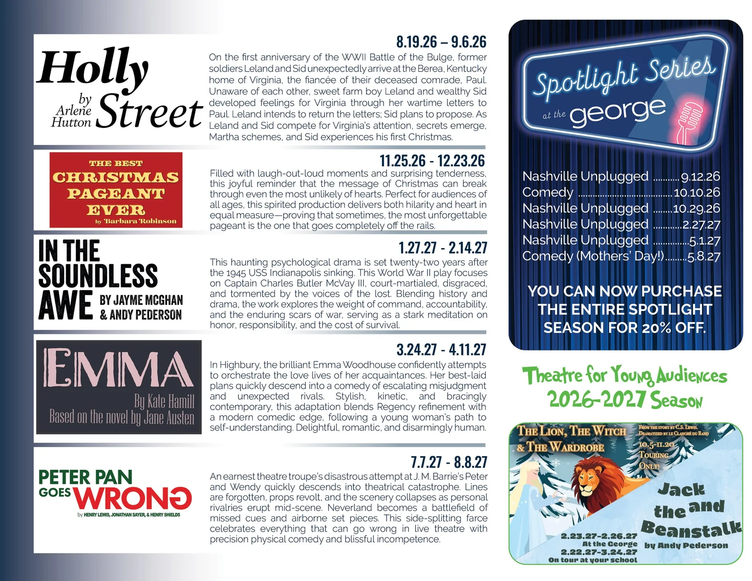 26/27 Season Brochure — A.D. Players at the George Theater