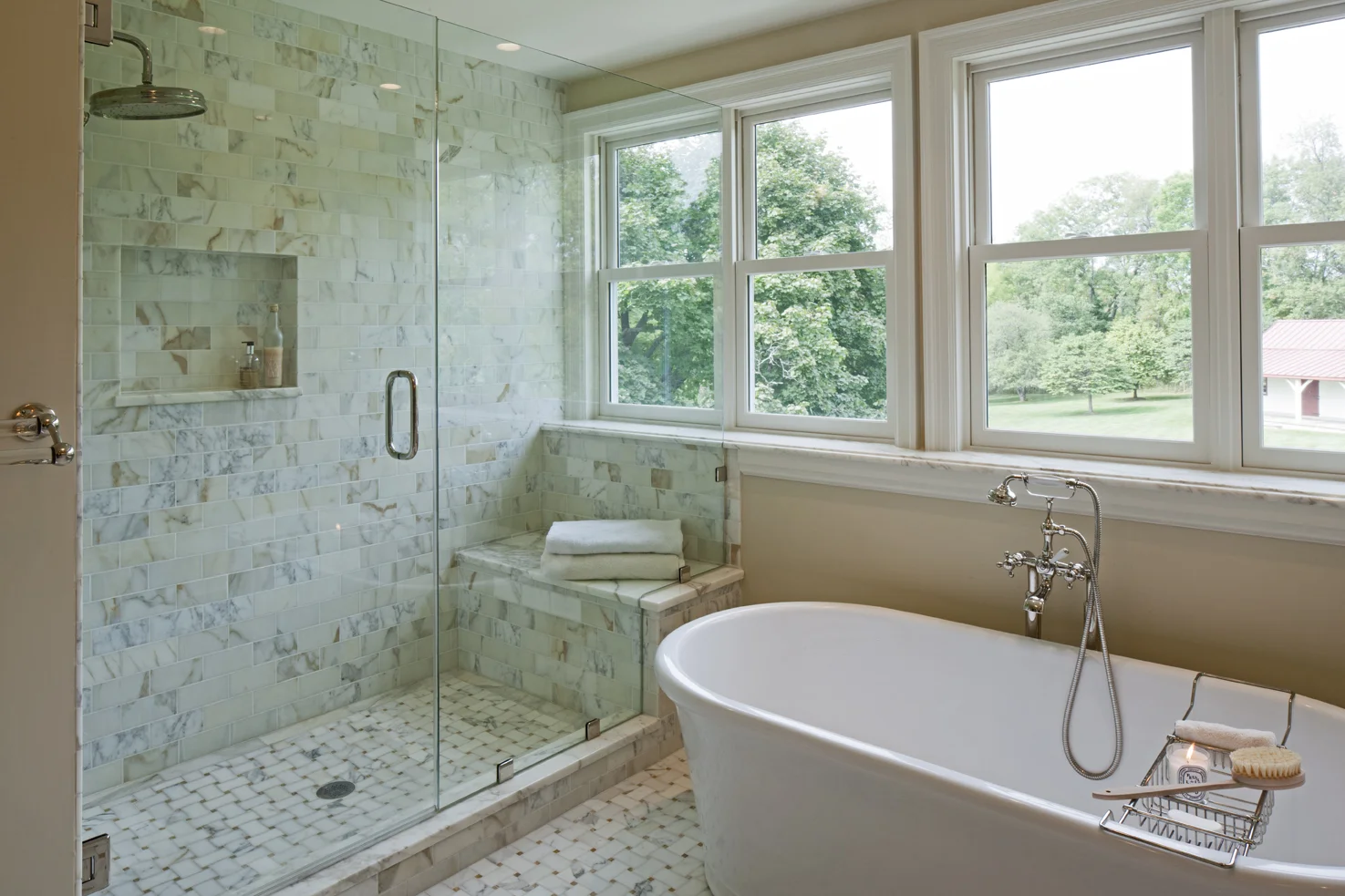 Framless Shower Soaking Tub