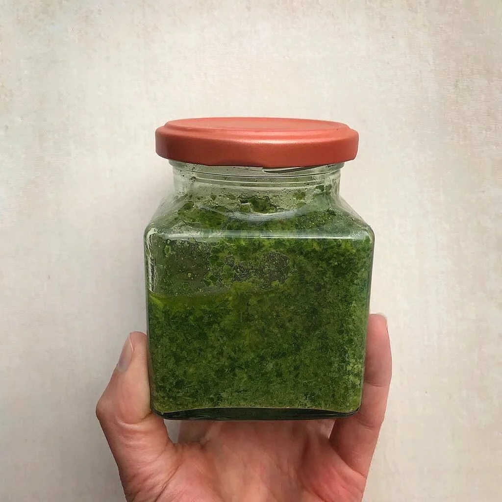 Dairy Free Wild Garlic and Basil Pesto