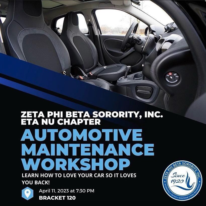 Repost from the women of @clemsonzetas 

Do you know the in&rsquo;s and out&rsquo;s of car maintenance? If not, this event is for you! 
Come join the Eta Nu chapter on Tuesday the 11th for an automotive maintenance workshop. 

#zphib1920 #zetaphibeta