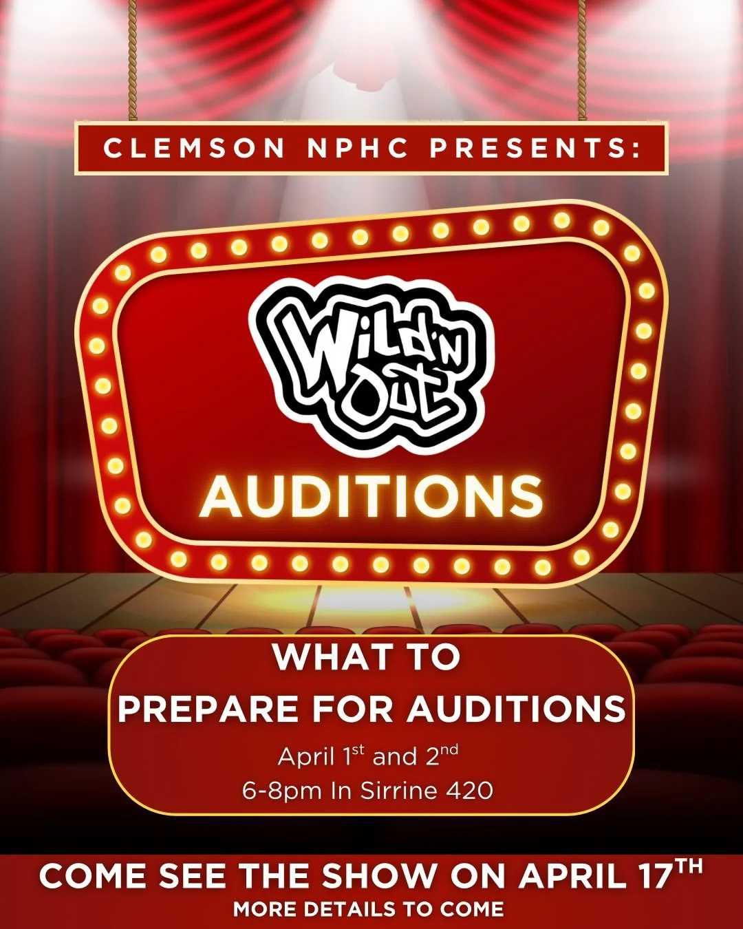 🎤🔥 NPHC WILD &lsquo;N OUT AUDITIONS ARE HERE 🔥🎤

Think you&rsquo;re funny? Quick on your feet? Got the personality to steal the show? 👀
Or do you have the energy, confidence, and presence to be a Wild &lsquo;N Out Girl? 💃🏽✨

It&rsquo;s time to