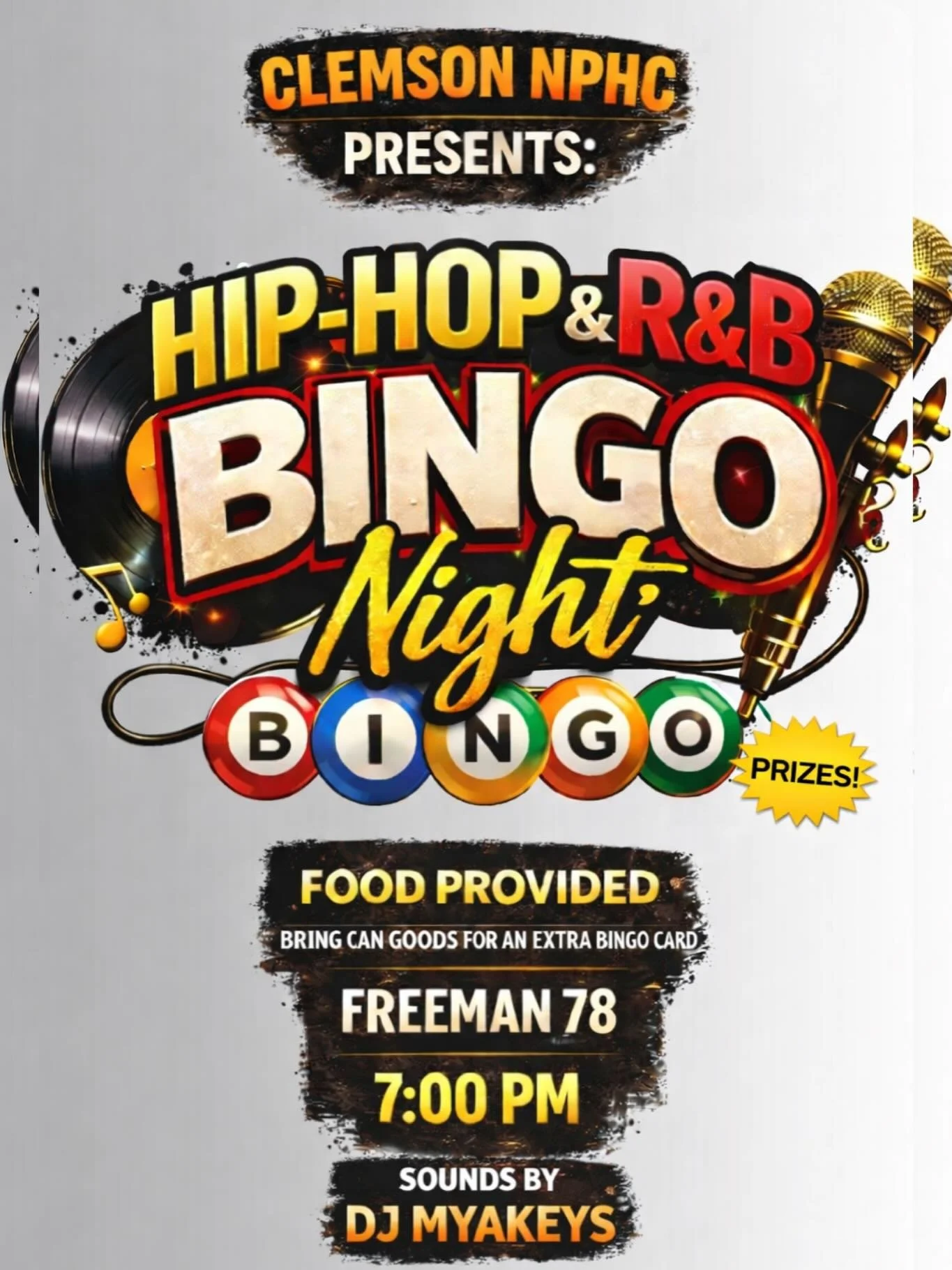 R&amp;B Bingo is going down April 17th at 7PM in Freeman 78! Come test your music knowledge, win prizes, and enjoy a night full of good energy. 🎤✨Food will be provided&mdash;plus bring canned goods for an extra bingo card 👀 Don&rsquo;t miss sounds 