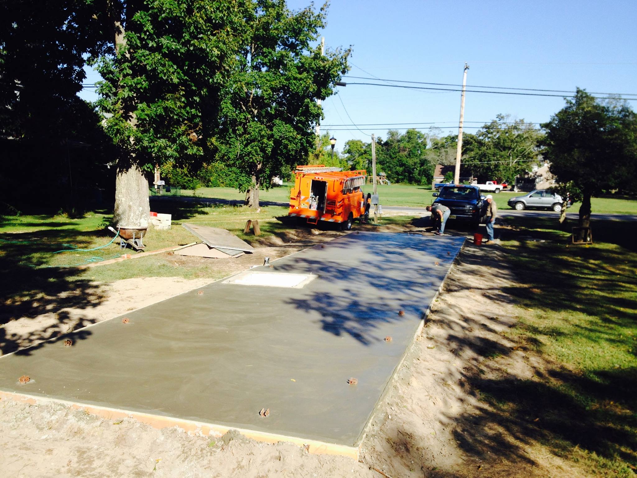 Cement pad for mobile home foundation