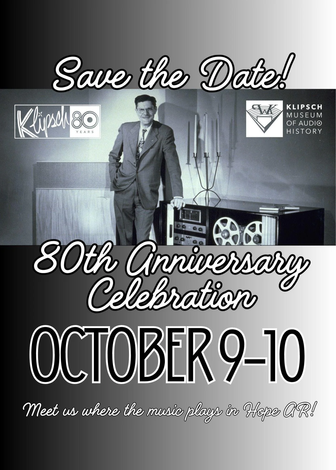 Klipsch 80th Anniversary Celebration Save The Date