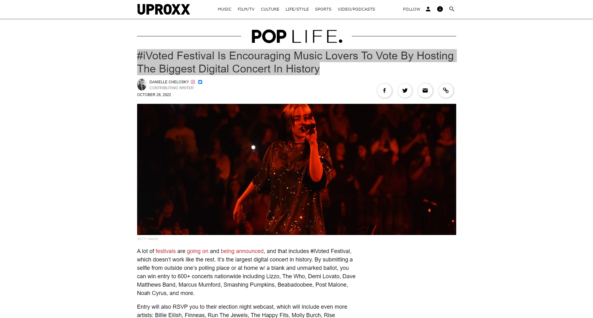 #iVoted Festival Is Encouraging Music Lovers To Vote By Hosting The Biggest Digital Concert In History | UPROXX