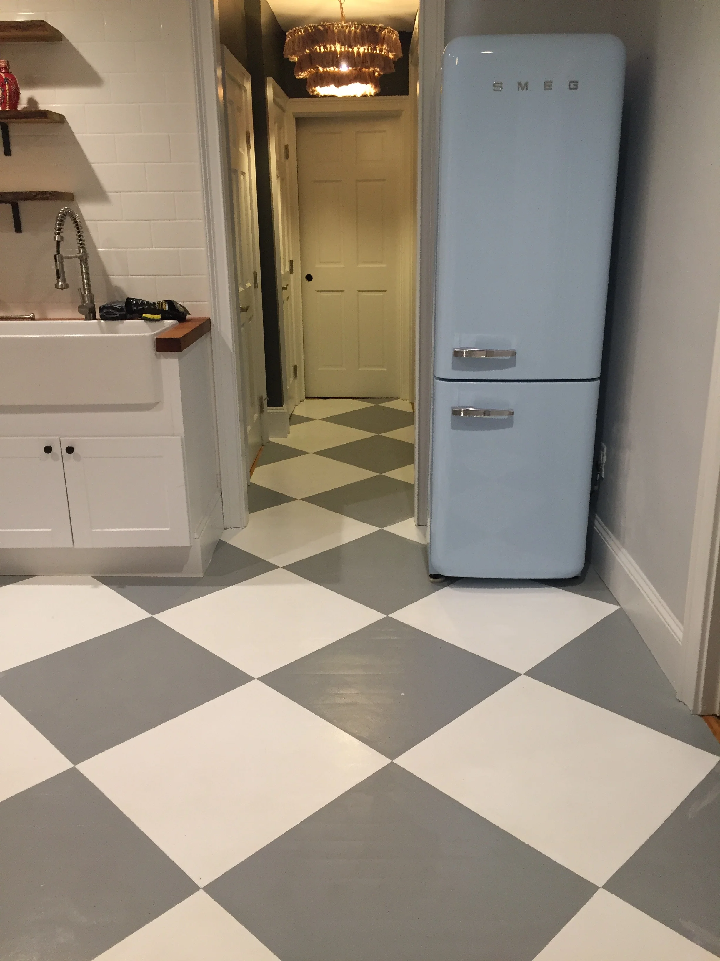 Painted wood floor. Private home, Providence, RI