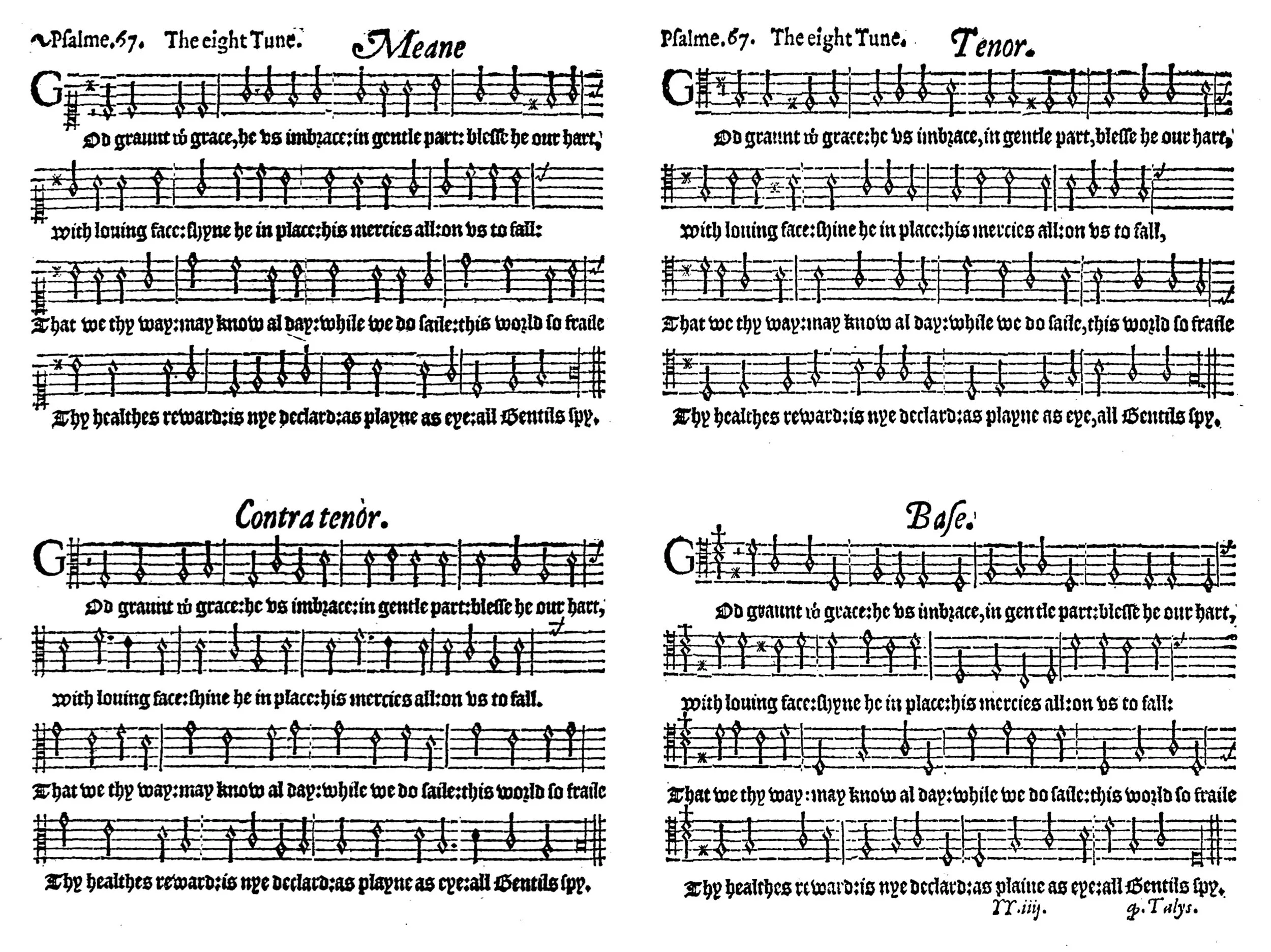 Fig. 8. The Whole Psalter Translated into English Metre (London: John Daye, ca. 1567). Melody in the tenor part.