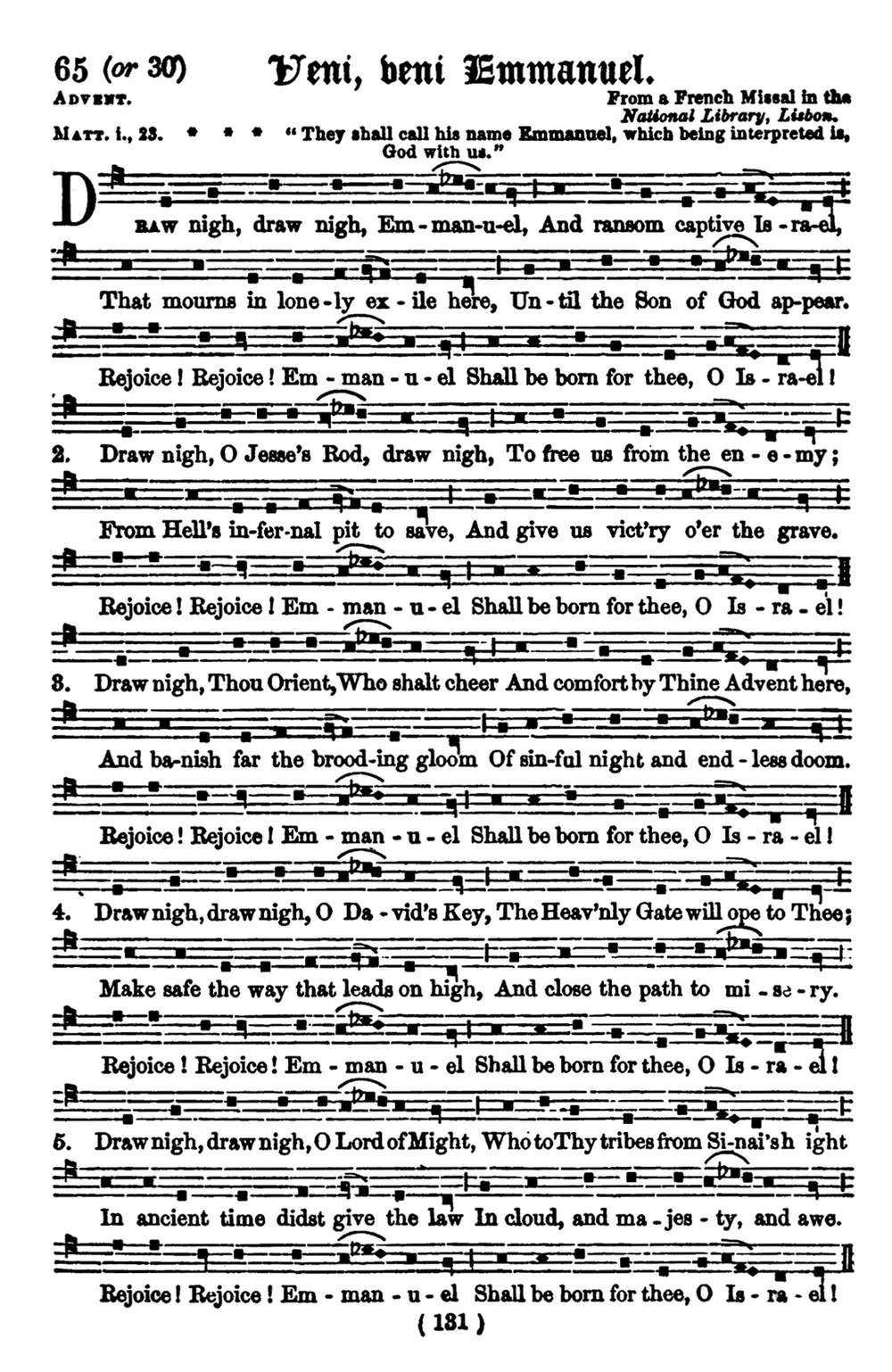 O come, O come, Emmanuel — Hymnology Archive