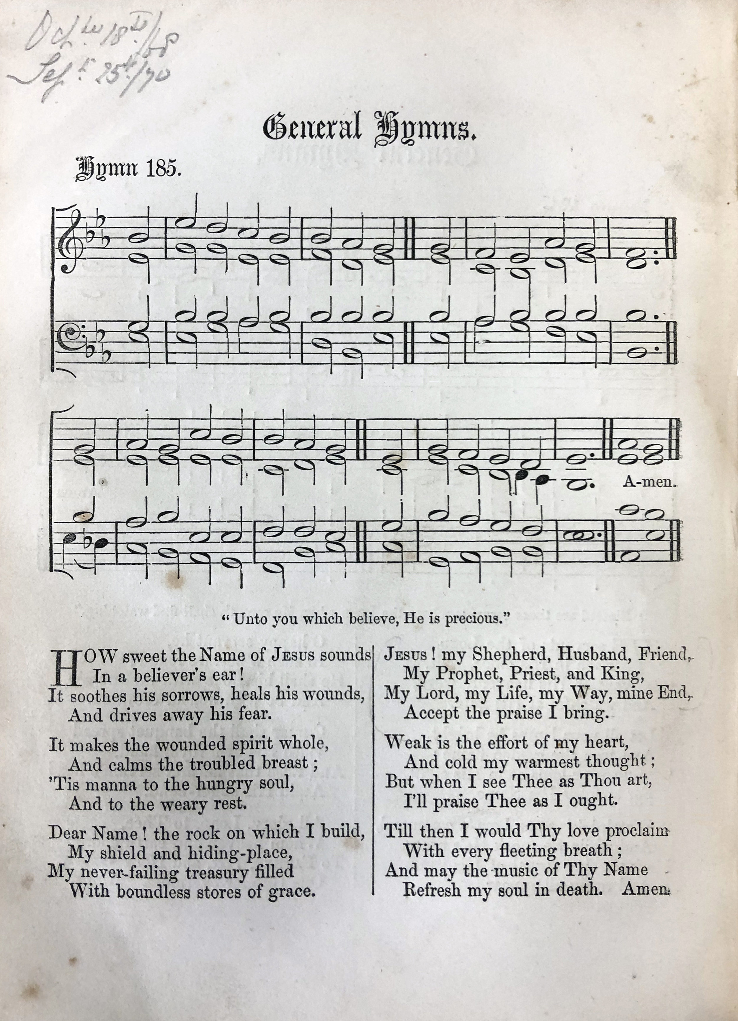 The Hymnal 310. How sweet the Name of Jesus sounds