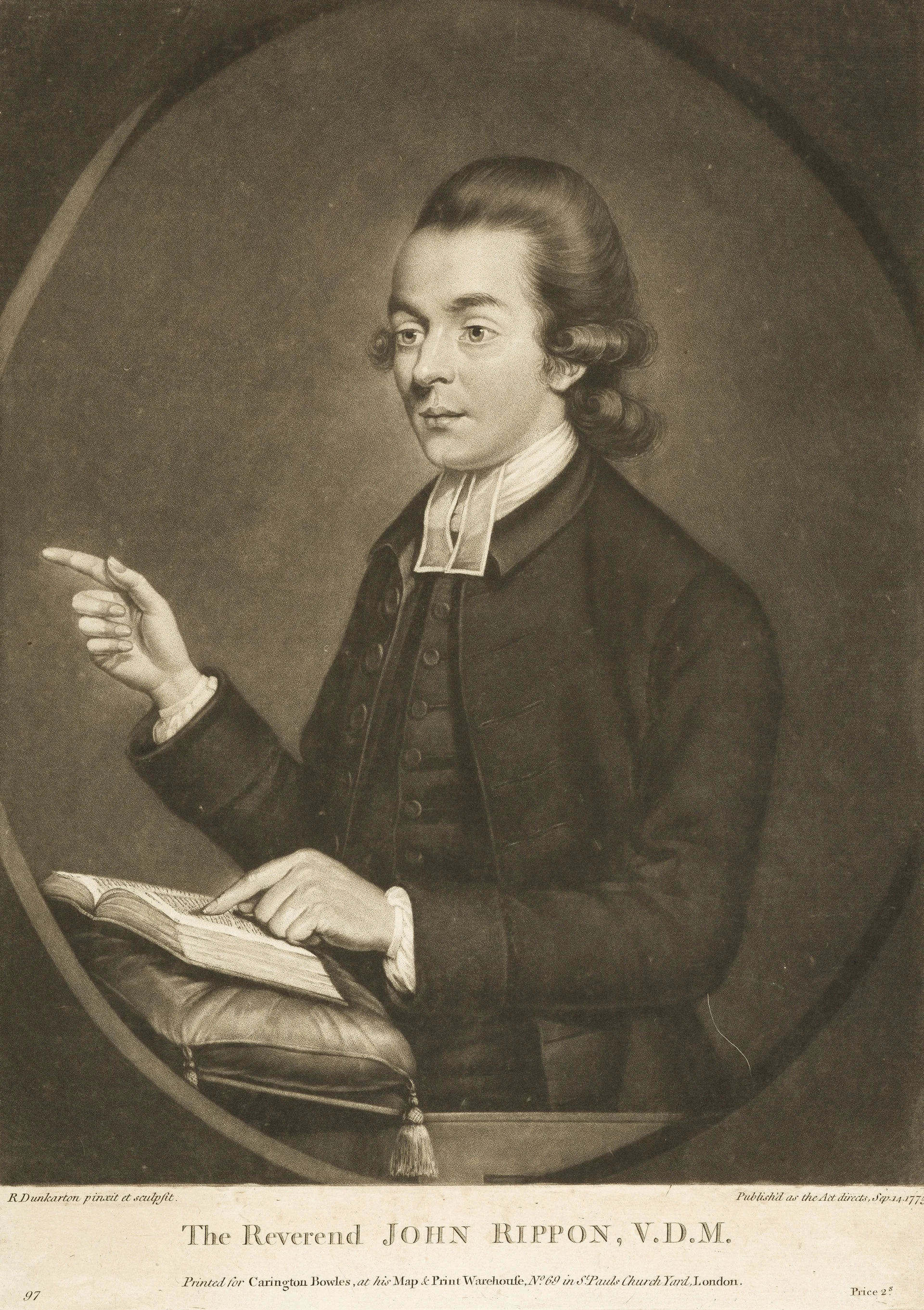 John Rippon , portrait by Robert Dunkarton, 1775, National Galleries Scotland .