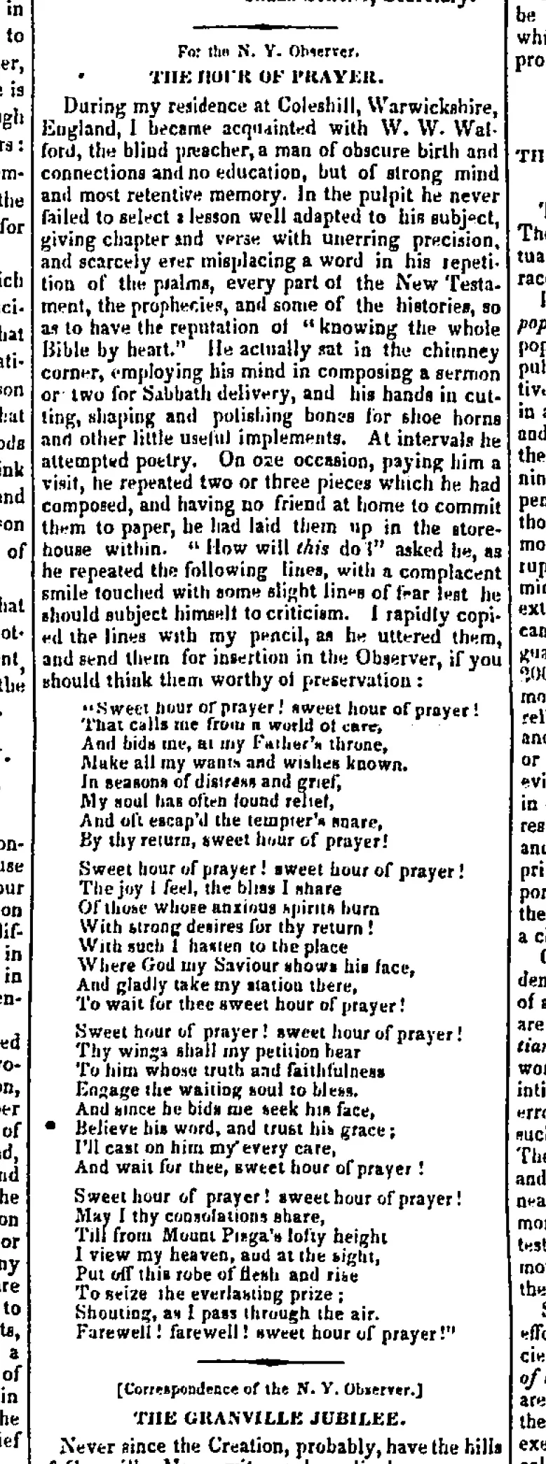 Fig. 1. New York Observer , vol. 23, no. 37 (13 Sept. 1845), front page.
