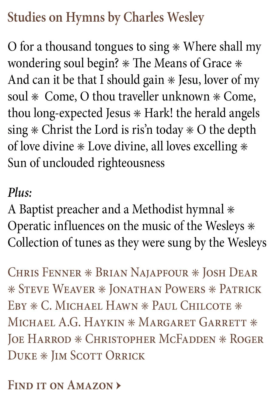 John & Charles Wesley — Hymnology Archive