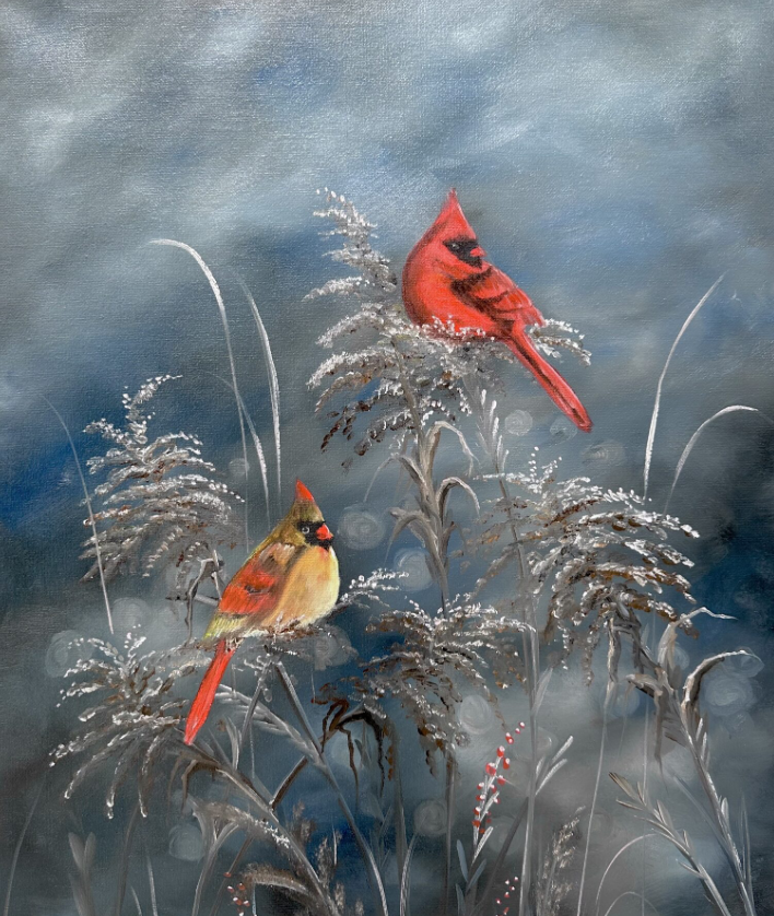 WORKSHOP: Cardinals—Oil Painting Workshop with Val Voigt @ Holmes Art Studio, Detroit Lakes