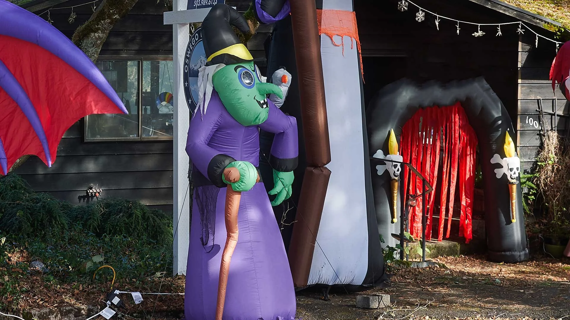 Is She Hot or Is She Just Your Neighbors Inflatable Witch From Menards