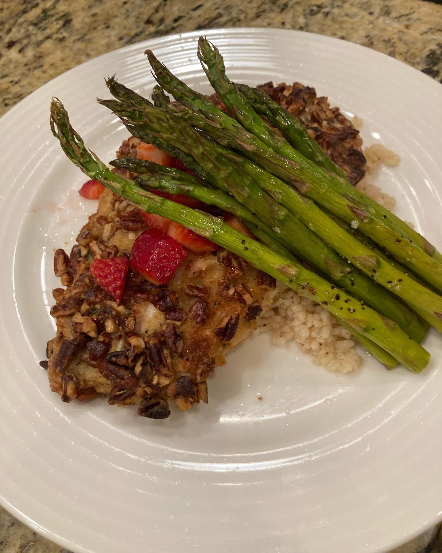 Hi Everyone!! It&rsquo;s Sarah! Your Carolina Chef! We are coming off the Holiday Train!!! Happy New Year!! If you are looking for a new dish to try out then look no further. Try my Pecan Crusted Fish With Smoked Strawberries, Carolina Gold Rice, and