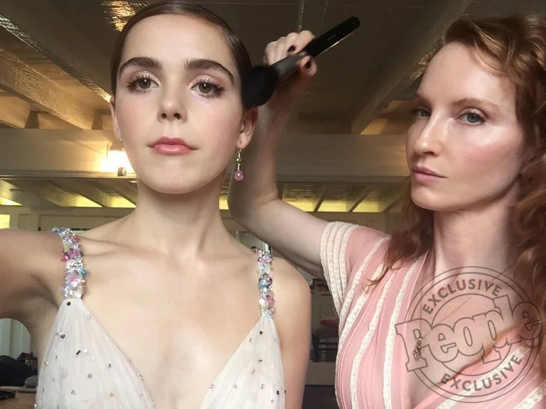 Celebrity Makeup Artist Lauren Gott with client Kiernan Shipka, for the Emmy Awards 2017.