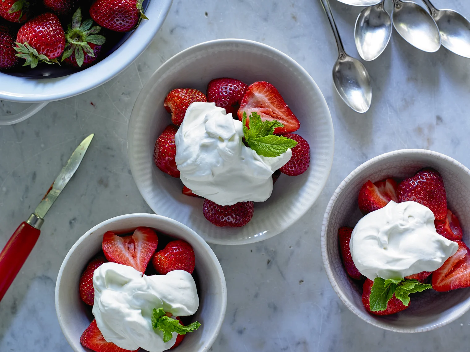 Mark Bittman's Strawberries With Swedish Cream; photo by Michael Kraus for The New York Times