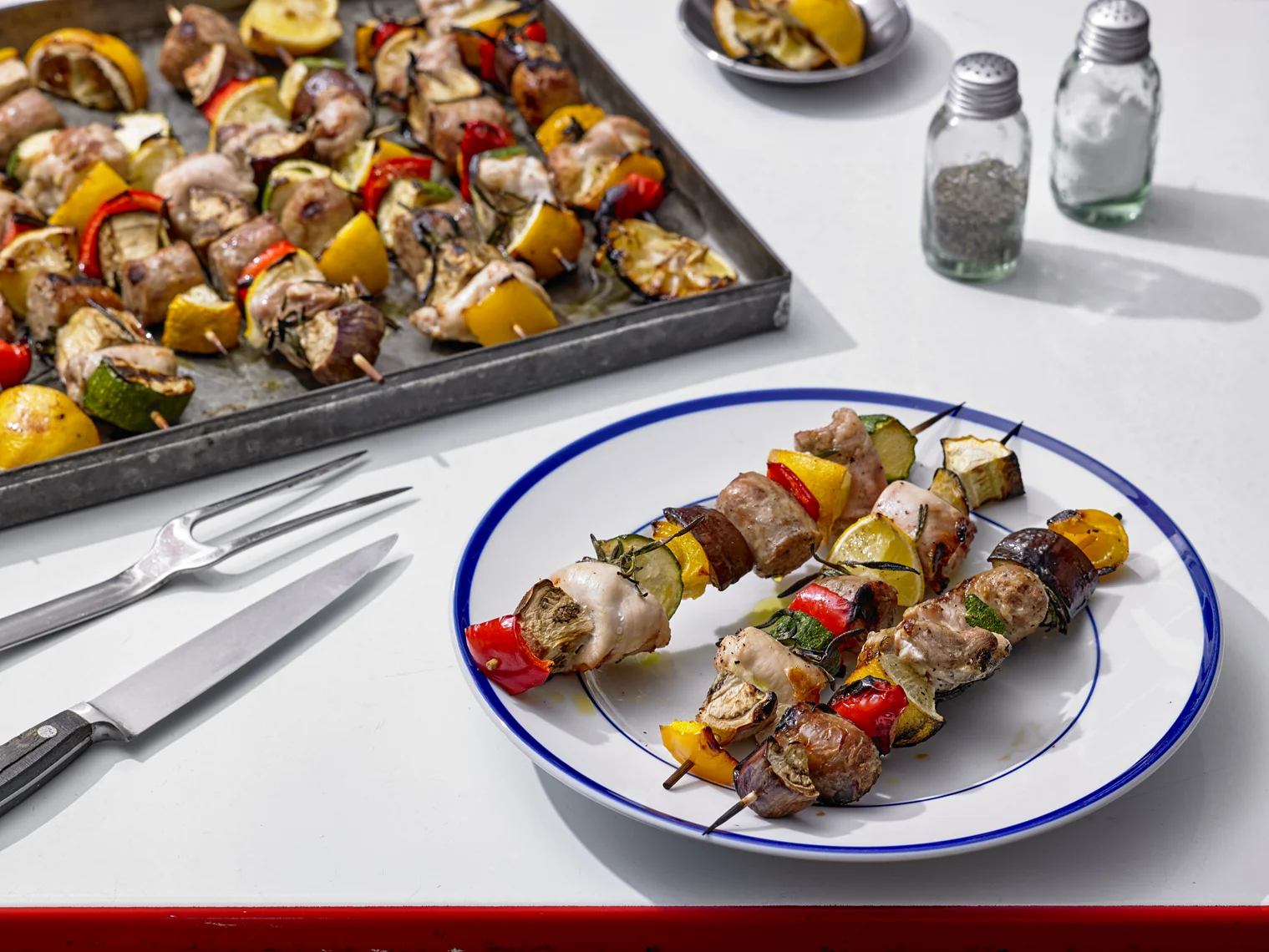 Mark Bittman's Grilled Chicken Skewers; photo by Michael Kraus for The New York Times