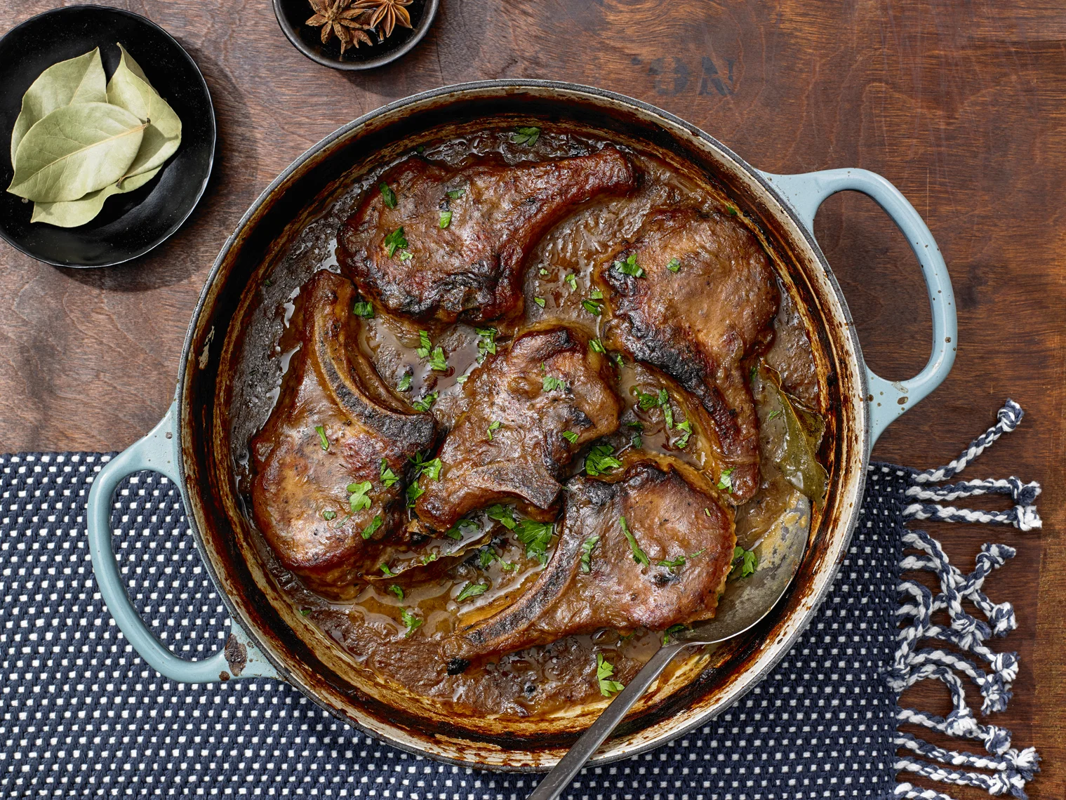 Smothered Pork Chops; photo by Michael Kraus for The New York Times