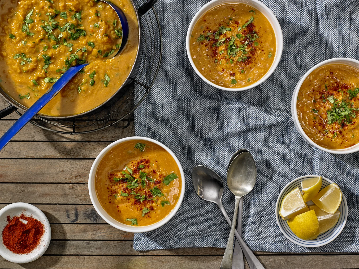 Melissa Clark's Red Lentil Soup with Lemon; photo by Michael Kraus for The New York Times