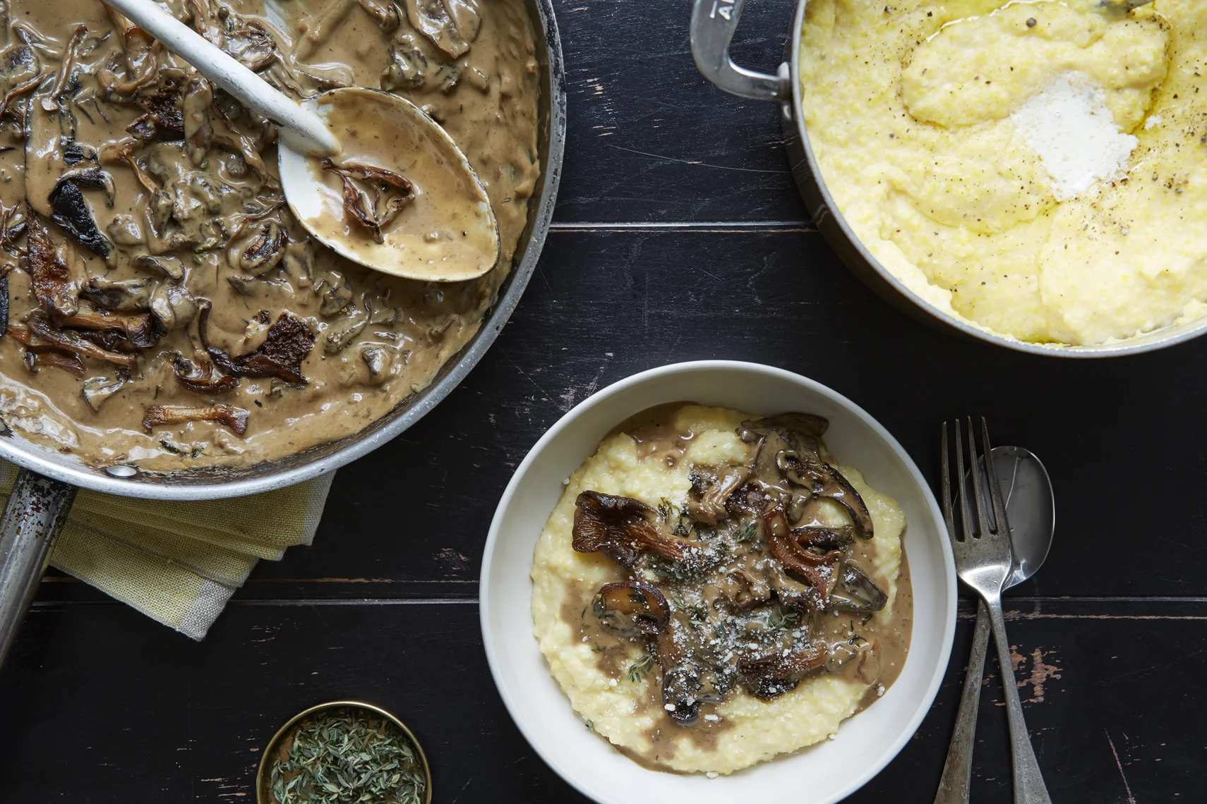 Sam Sifton's Polenta with Mushrooms and Soy; photo by Michael Kraus for The New York Times