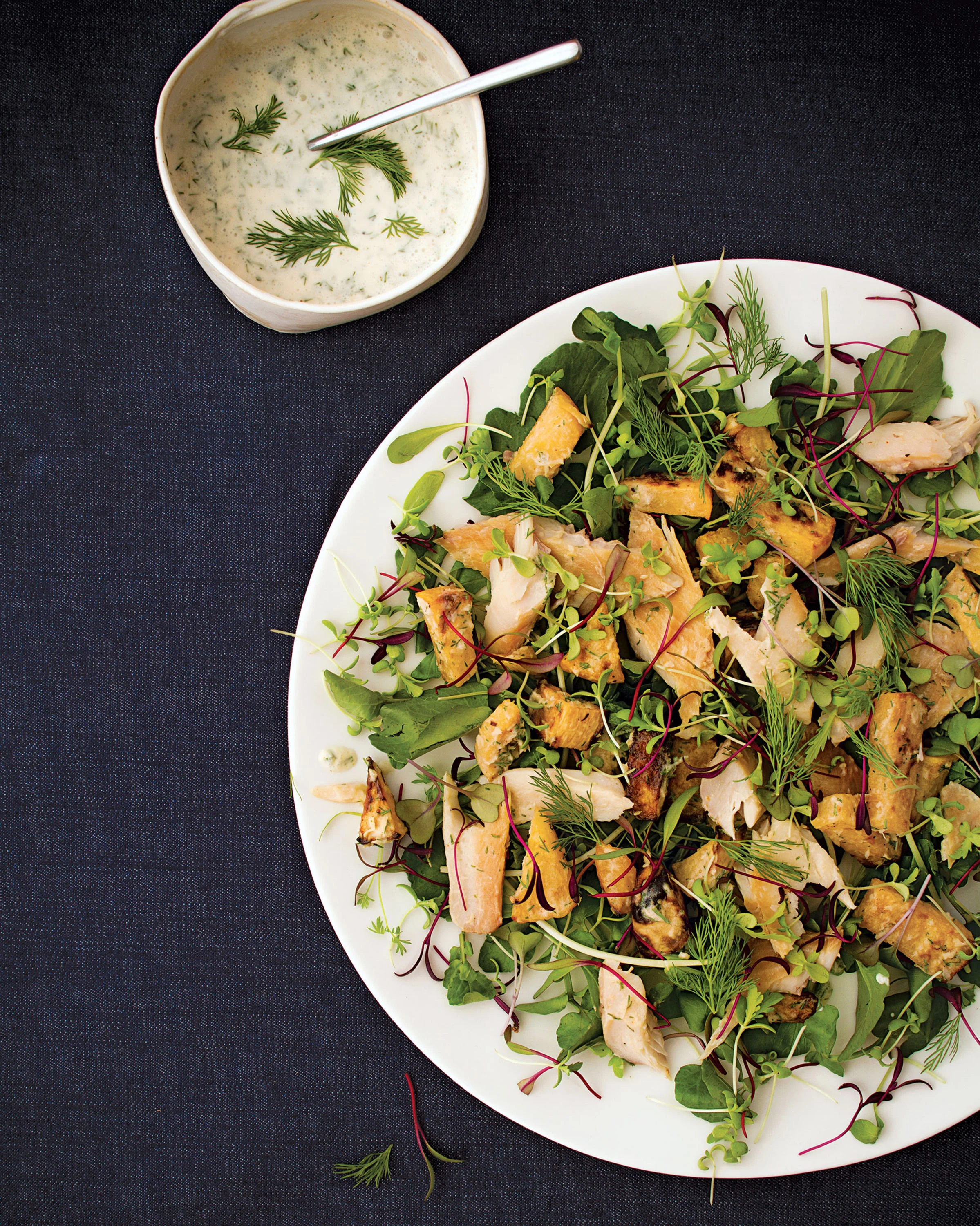 Smoked Trout, Rutabaga, and Microgreens Salad; photo by Bill phelps for SAVEUR