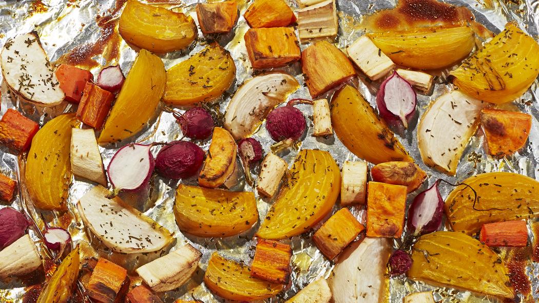 Maple Roasted Root Vegetables; photo by Heami Lee for Munchies