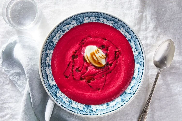 Chilled Beet and Mascarpone Soup with Balsamic; photo by Julia Gartland for Food52