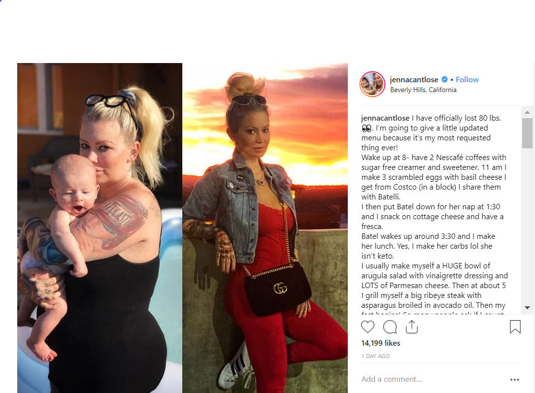 People.com: Jenna Jameson Celebrates Losing 80 Lbs. After Going Keto 