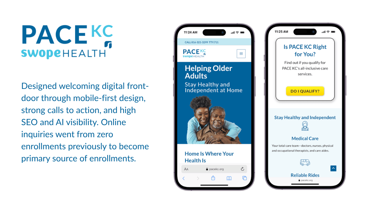 Images of PACE KC website show on phone