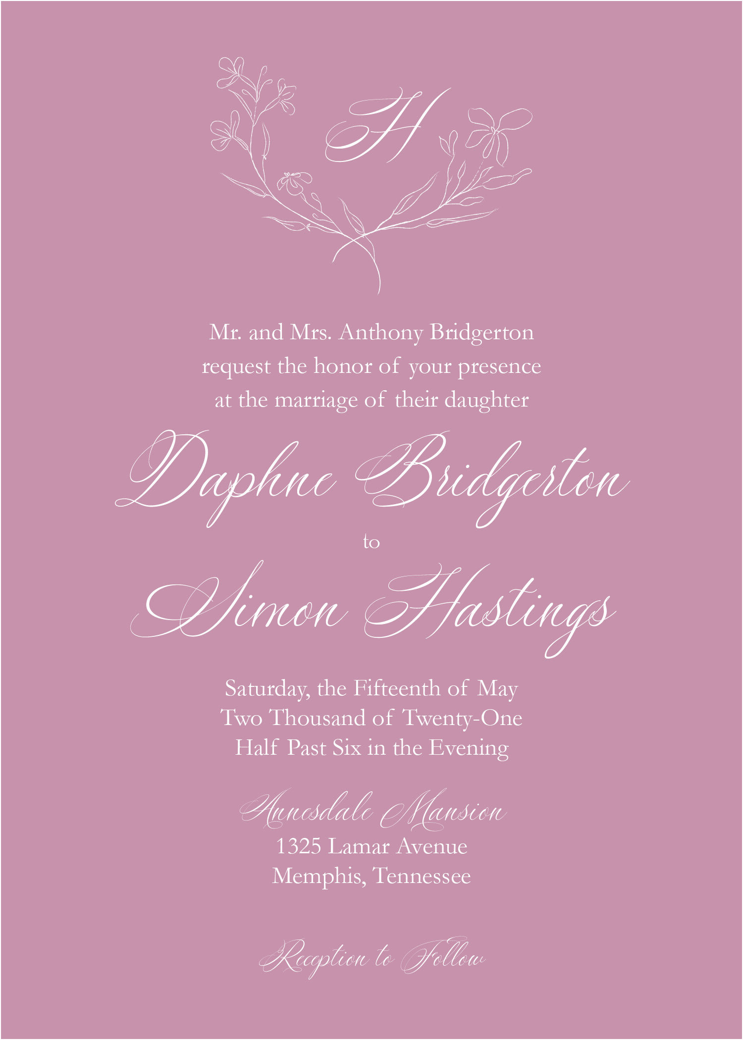 Bride's Parents Hosting - Font Combo #5 and #18