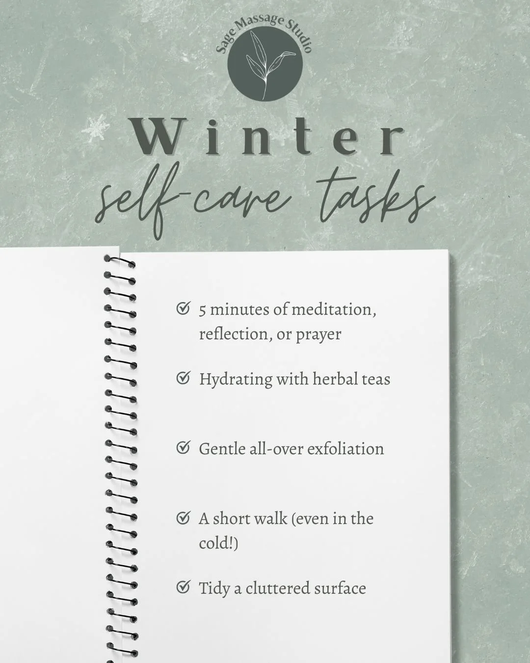 Cold weather got you down? Here's 5 quick and easy ways to boost your spirits this winter:
1. Taking just 5 minutes to reflect on your day, clear your mind, or internalize positive thoughts can get you in a more grateful and hopeful mindset.
2. Switc