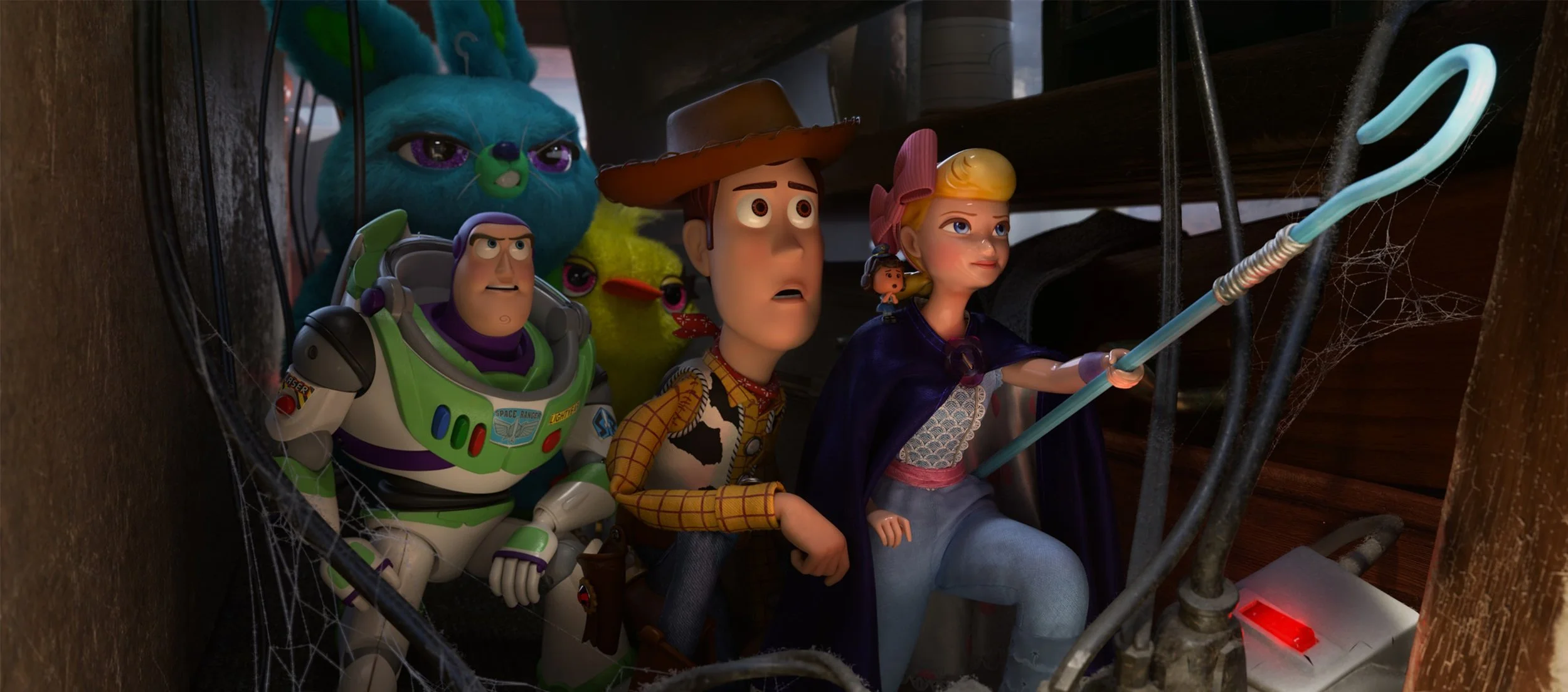 Tim Allen, Keegan Michael-Key, Jordan Peele, Tom Hanks, Ally Maki, and Annie Potts in Toy Story 4 | Walt Disney Studios Motion Pictures