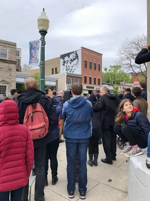 The opening day reveal of Victor Ash's Diversity mural
