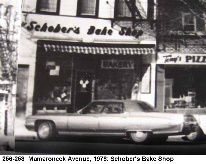 256-258 Mamaroneck 1978 Schobers Bake Shop closeup captioned.jpg
