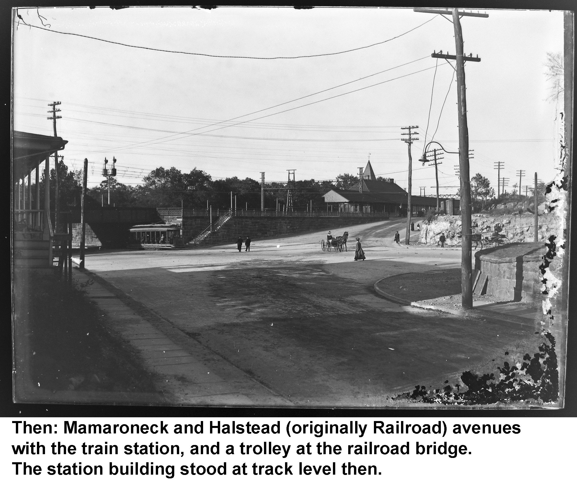 GN-019 Intersection of Mamaroneck and Halstead avenue with depot trolley captioned 24px.jpg