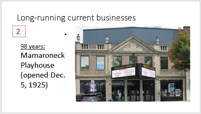 Slide 24 Mamaroneck Avenue Retrospective - Longest -running businesses - 2.JPG