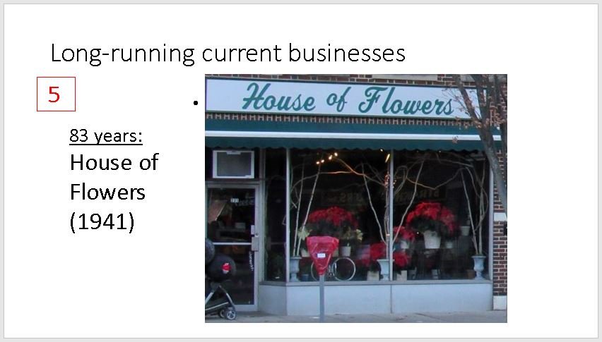 Slide 20 Mamaroneck Avenue Retrospective - Longest -running businesses - 5.JPG
