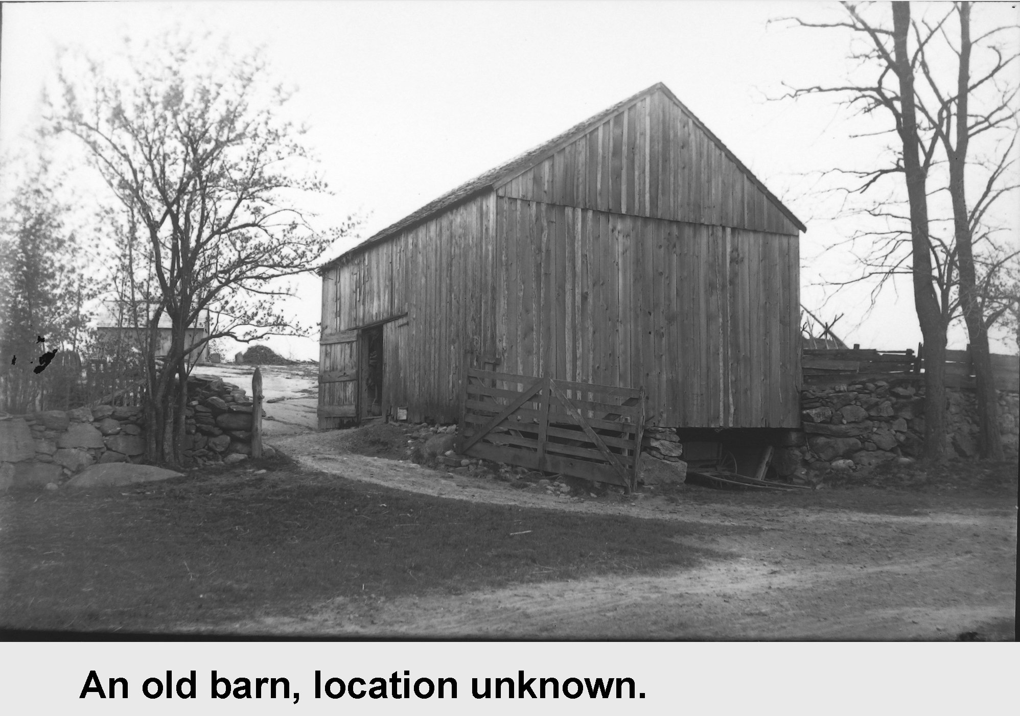 An old barn, location unknown - vintage photograph