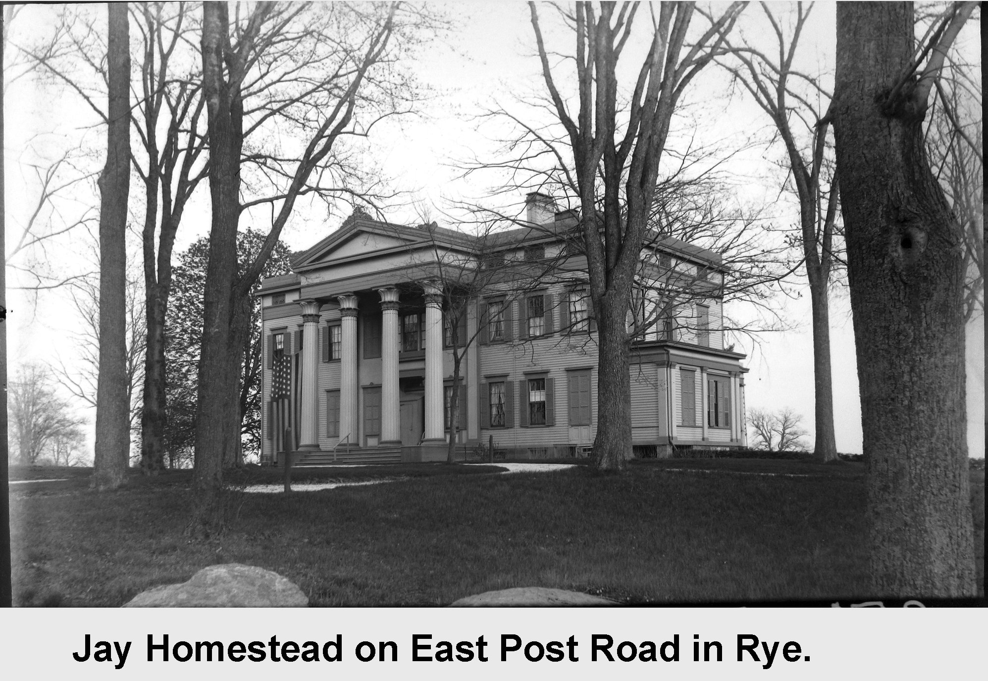 Jay Homestead on East Post Road in Rye - vintage photograph