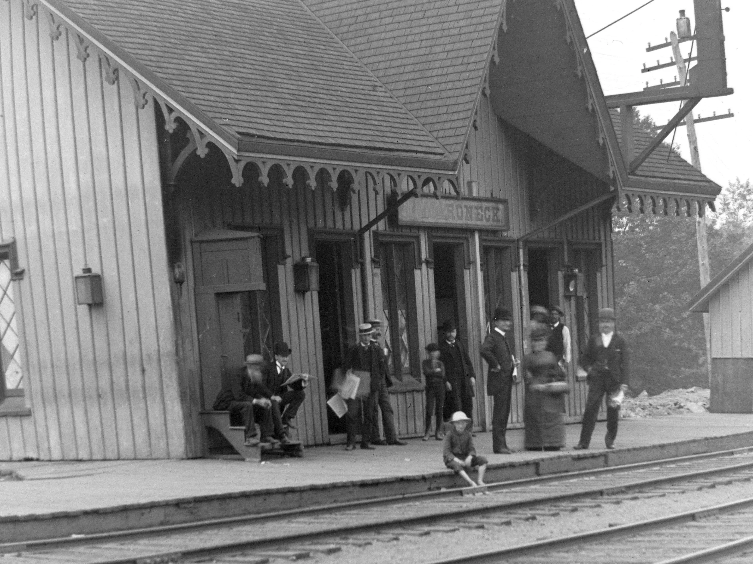 Mamaroneck’s First Railroad station, which operated from 1848 to 1888 on Depot Plaza off Mount Pleasant Avenue.